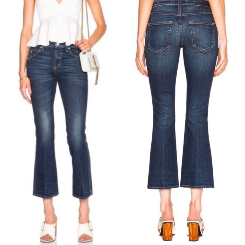 AMO Jane True Blue Flared Jeans Blue Size 6 Cropped